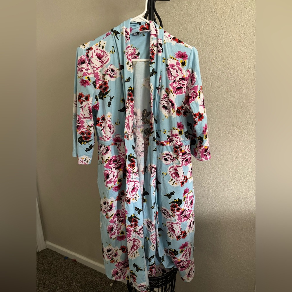 Floral Blue Robe